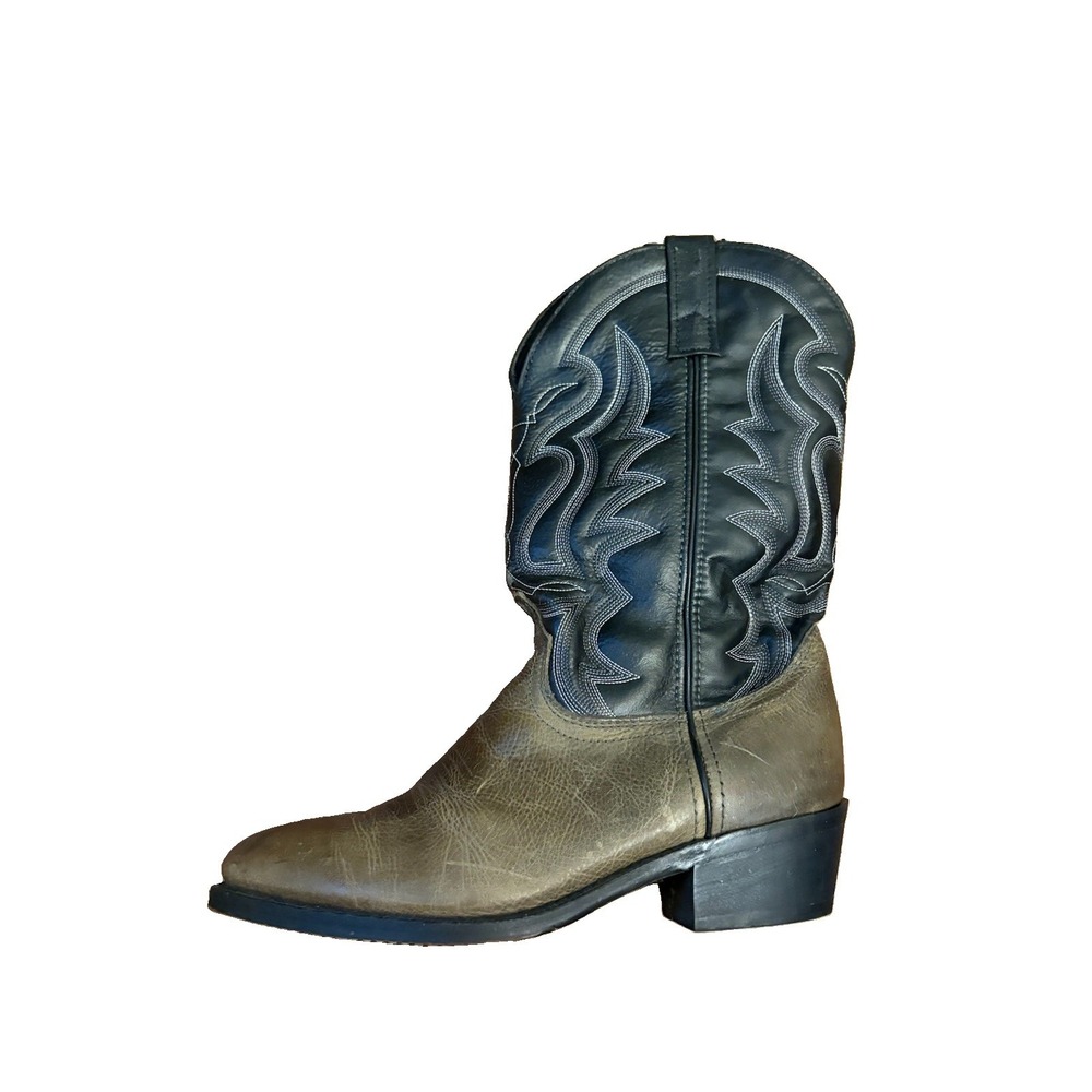 Laredo Men's Western Cowboy Boots 8.5 Extra Wide Gray/Black Leather 4417